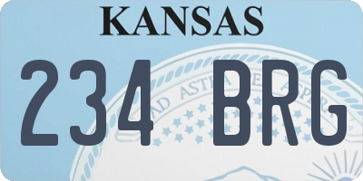 KS license plate 234BRG