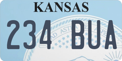 KS license plate 234BUA