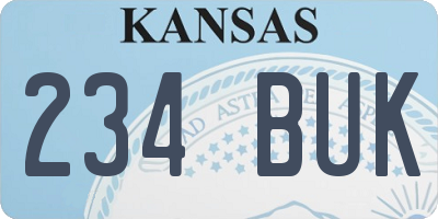 KS license plate 234BUK