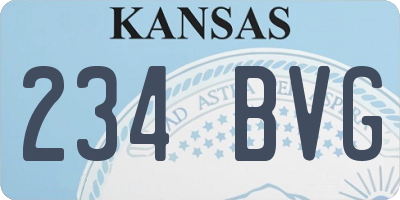 KS license plate 234BVG