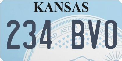 KS license plate 234BVO