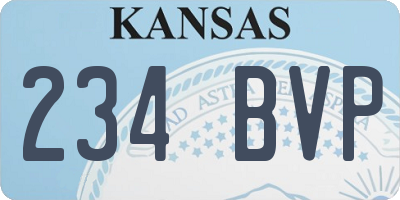 KS license plate 234BVP