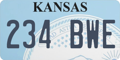 KS license plate 234BWE