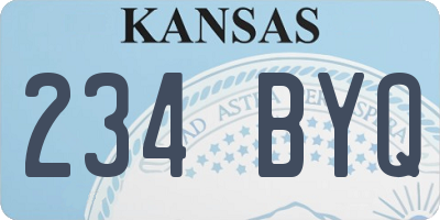 KS license plate 234BYQ