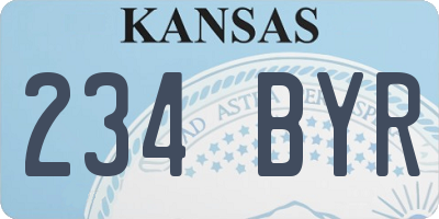 KS license plate 234BYR