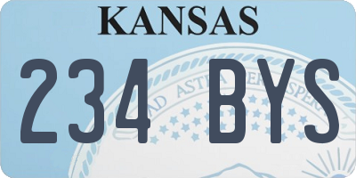 KS license plate 234BYS