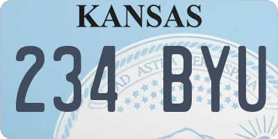 KS license plate 234BYU