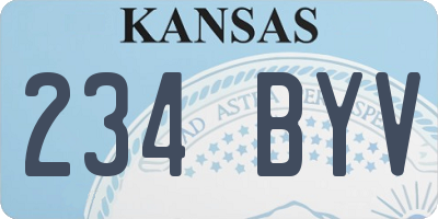 KS license plate 234BYV