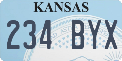 KS license plate 234BYX