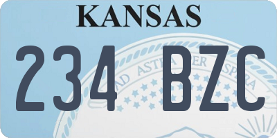 KS license plate 234BZC