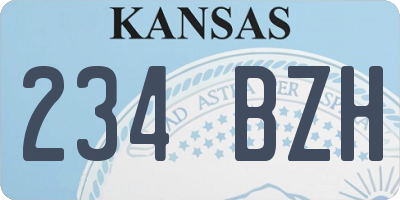 KS license plate 234BZH
