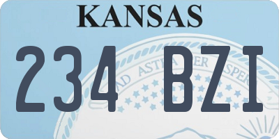 KS license plate 234BZI