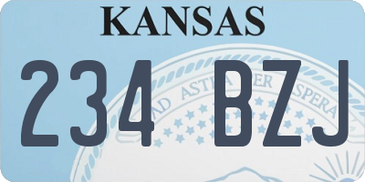 KS license plate 234BZJ