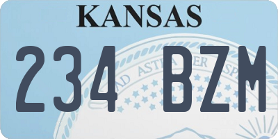 KS license plate 234BZM