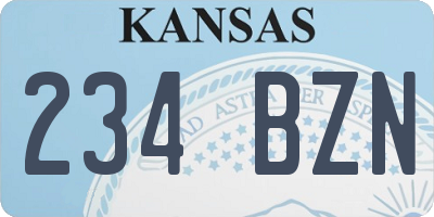 KS license plate 234BZN