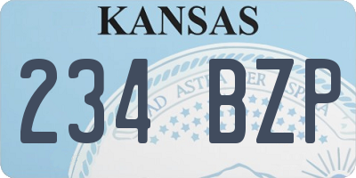 KS license plate 234BZP