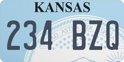KS license plate 234BZQ