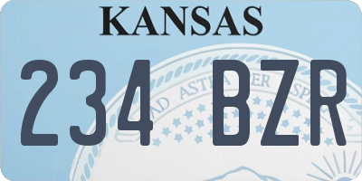 KS license plate 234BZR