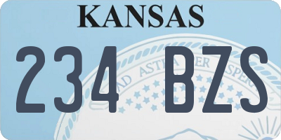 KS license plate 234BZS