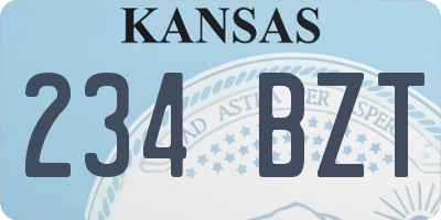 KS license plate 234BZT