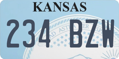 KS license plate 234BZW