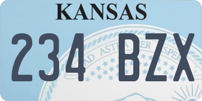 KS license plate 234BZX