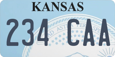 KS license plate 234CAA