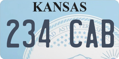 KS license plate 234CAB