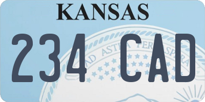 KS license plate 234CAD