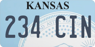 KS license plate 234CIN
