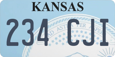 KS license plate 234CJI
