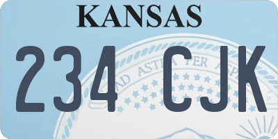 KS license plate 234CJK