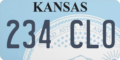 KS license plate 234CLO