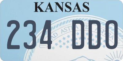 KS license plate 234DDO
