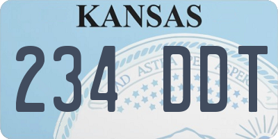 KS license plate 234DDT