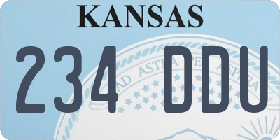 KS license plate 234DDU