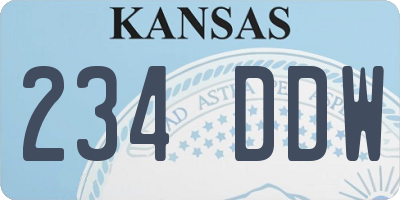 KS license plate 234DDW