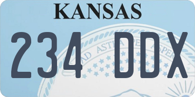 KS license plate 234DDX