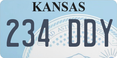 KS license plate 234DDY