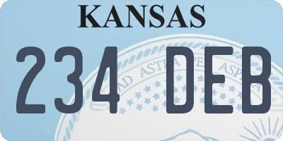 KS license plate 234DEB