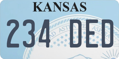 KS license plate 234DED