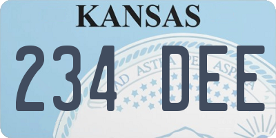 KS license plate 234DEE