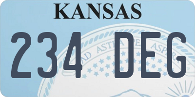 KS license plate 234DEG