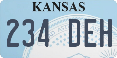 KS license plate 234DEH