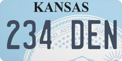 KS license plate 234DEN
