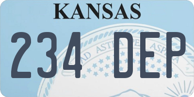 KS license plate 234DEP