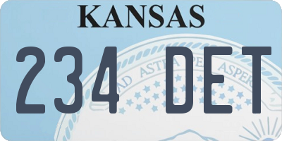 KS license plate 234DET