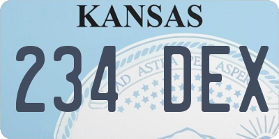 KS license plate 234DEX
