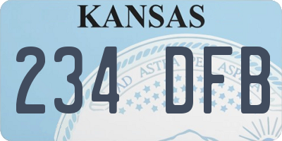 KS license plate 234DFB