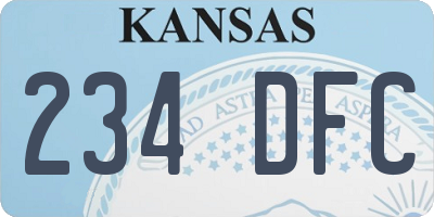 KS license plate 234DFC